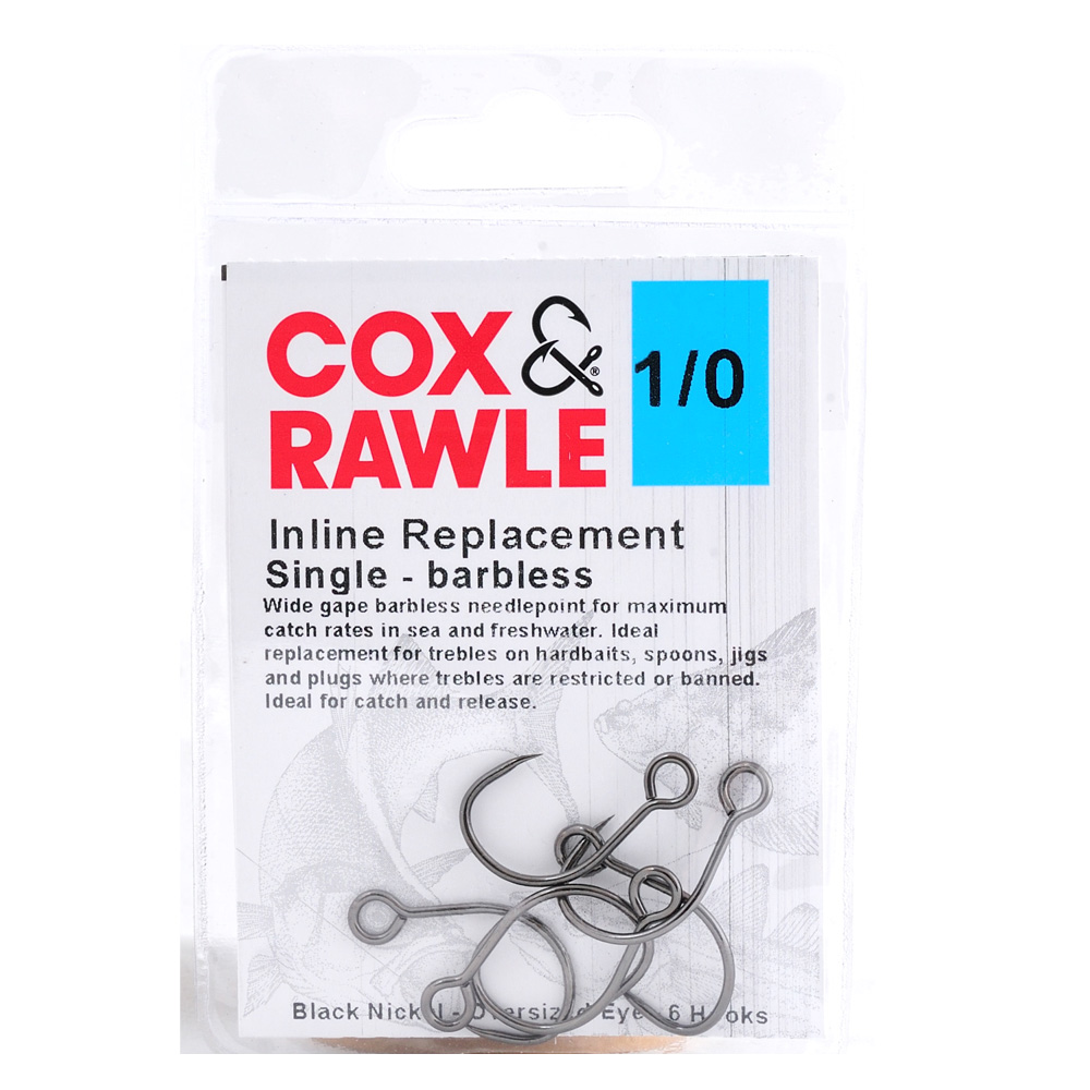 Cox & Rawle Inline Lure Replacement Single Barbless Hook – Glasgow Angling  Centre