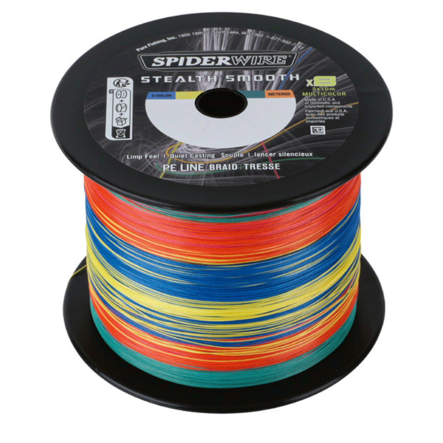 SpiderWire Stealth Smooth8 Braid - Multicolour 300m : 46.3kg – Glasgow  Angling Centre