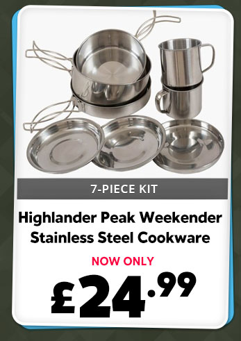 Highlander Peak Weekender Stainless Steel Cookware 7pc Set